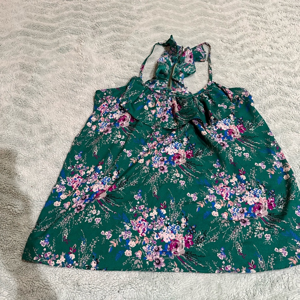 Floral Green Women’s razorback tank top
